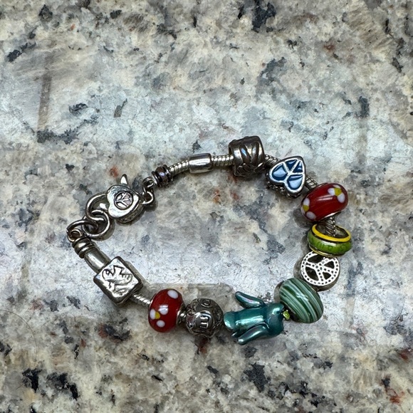 Peace love hope bird Elegant Multicolor Beaded Bracelet vintage. - Picture 2 of 3